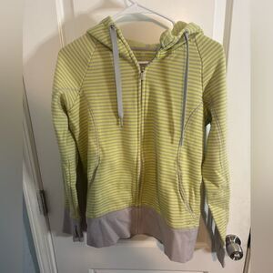 GAP Y2K Yellow and Gray Striped Hoodie size m EUC VINTAGE